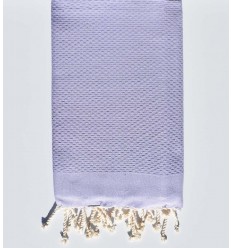 Serviette de plage unie lavande Fouta Tunisia - 1 2