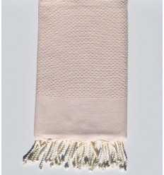 Serviette de plage unie rose clair mélangé  - 1