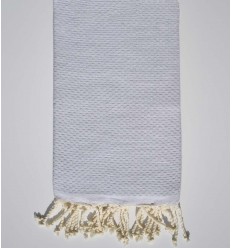 Serviette de plage unie gris très clair Fouta Tunisia - 1