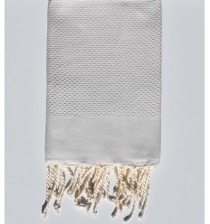 Serviette de plage unie couleur argile  - 1