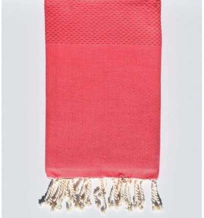 Serviette de plage unie rose cerise