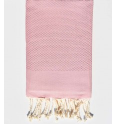 Serviette de plage unie rose pale  - 1