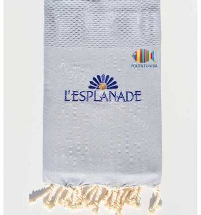 Serviette de plage nid d'abeille broderie l'esplanade Fouta Tunisia - 4