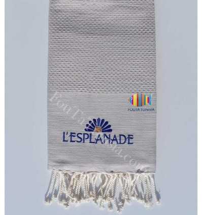 Serviette de plage nid d'abeille broderie l'esplanade Fouta Tunisia - 5