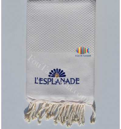 Serviette de plage nid d'abeille broderie l'esplanade Fouta Tunisia - 7