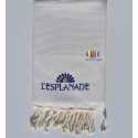 Serviette de plage nid d'abeille broderie l'esplanade Fouta Tunisia - 7