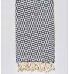 Fouta papillon bleu barbeau foncé Fouta Tunisia - 1 2