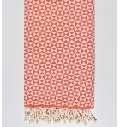Serviette de plage papillon orange carotte Fouta Tunisia - 1