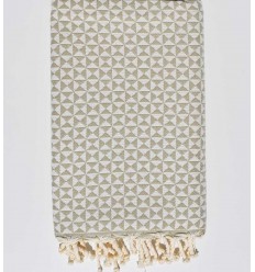 Serviette de plage papillon vert argile Fouta Tunisia - 1
