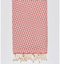 Serviette de plage papillon rouge Fouta Tunisia - 1 2