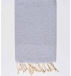 Serviette de plage unie gris pinchard clair Fouta Tunisia - 1
