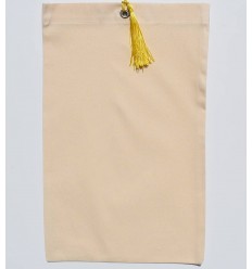 Pochette fouta beige clair nœud pompon jaune Fouta Tunisia - 1